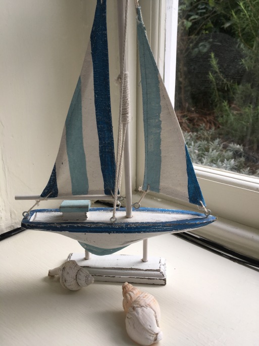 sailing ship on the windowsill